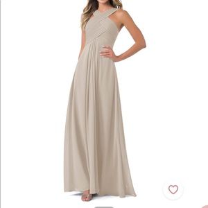 Azazie Kaleigh Taupe size 4 bridesmaids dress